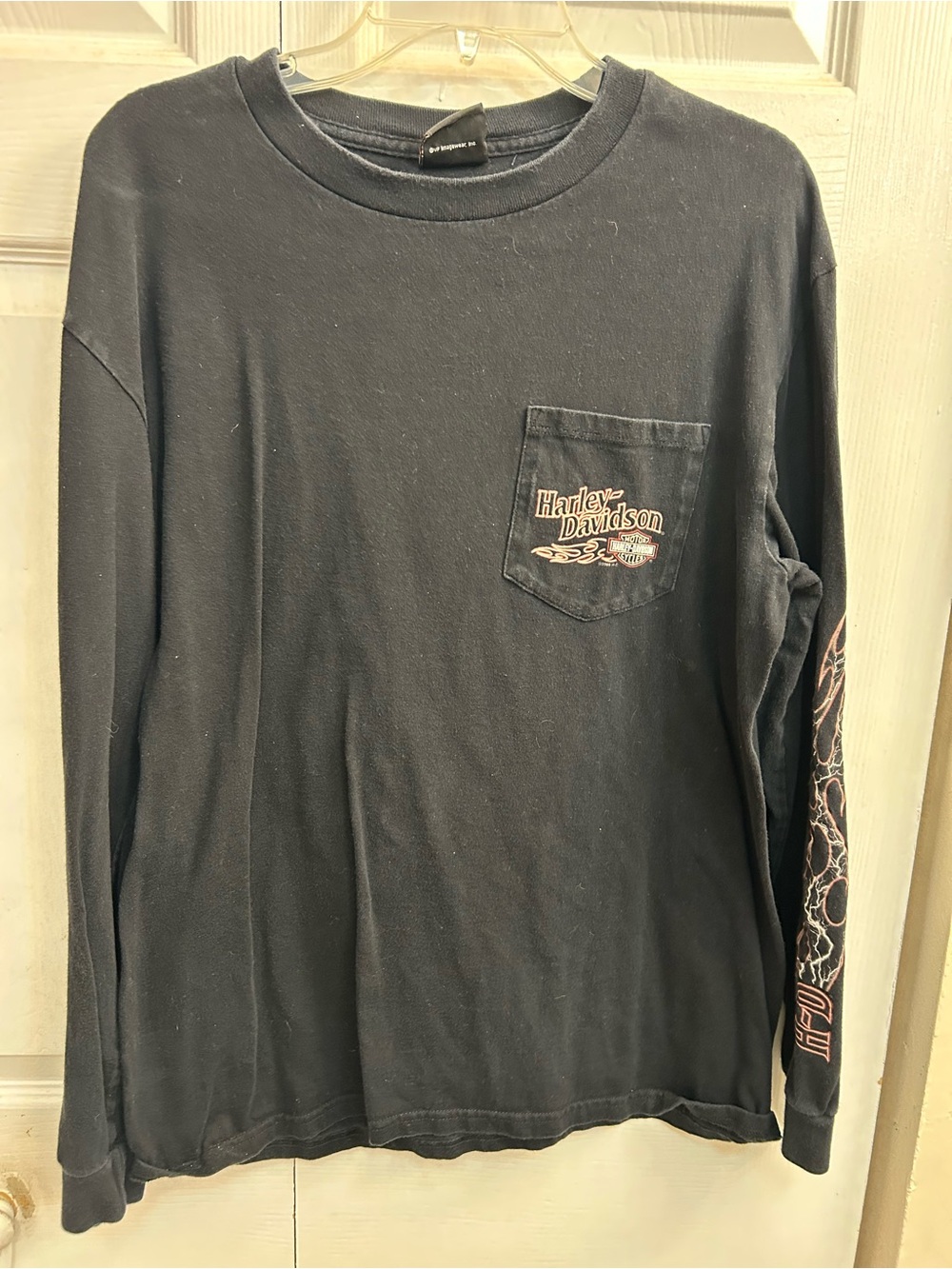 Harley-Davidson Black Long Sleeve Pocket Tee with Sleeve Graphics